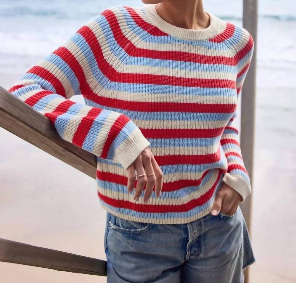 NEW STITCHES & STRIPES alexa stripe knit pullover in negroni combo